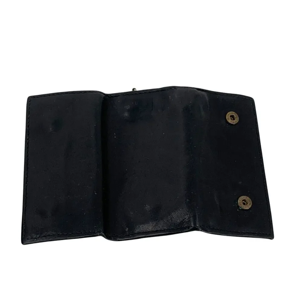 Vintage Soft Leather Keychain Trifold Key Ring Holder 2 Billfolds